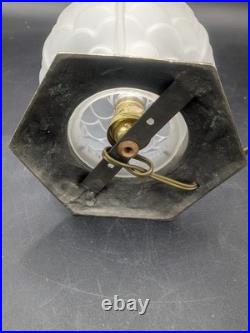 Belle lampe veilleuse art déco 1930 globe verre moulé et base en bronze