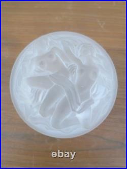 Boite ART DECO Heinrich Hoffmann en Verre Moulé pressé Les Naiades Bohémia glass