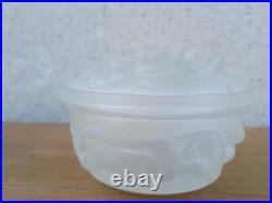 Boite ART DECO Heinrich Hoffmann en Verre Moulé pressé Les Naiades Bohémia glass