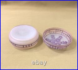 Boite ronde / bonbonnière ART DECO verre dégagé à l'acide signé MODA pour DAUM