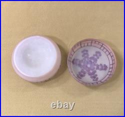 Boite ronde / bonbonnière ART DECO verre dégagé à l'acide signé MODA pour DAUM