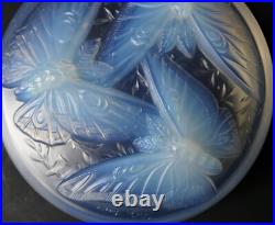 Boite ronde verre OPALESCENT VERLYS ART DECO PAPILLON DE NUIT Era Sabino Lalique