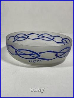 Bol Art Déco en verre givré signé Legras