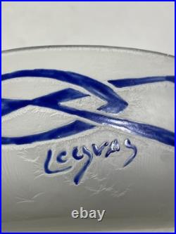 Bol Art Déco en verre givré signé Legras