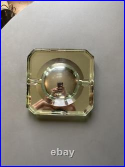 CENDRIER ART DECO EN VERRE DE SAINT GOBAIN TRANSPARENT JEAN LUCE vintage