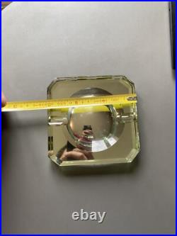 CENDRIER ART DECO EN VERRE DE SAINT GOBAIN TRANSPARENT JEAN LUCE vintage