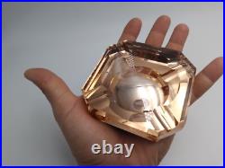 CENDRIER ART DECO EN VERRE DE SAINT GOBAIN cuivré JEAN LUCE
