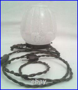 CLICHY lampe veilleuse art déco fer forgé moderniste verre 1930