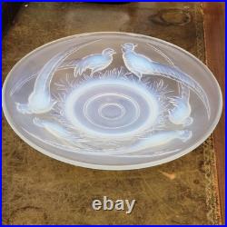 COUPE VERRE MOULE OPALESCENT ART DÉCO FAISANS Verlux France Dlg Sabino Etling