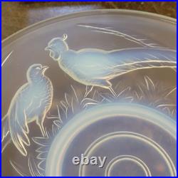COUPE VERRE MOULE OPALESCENT ART DÉCO FAISANS Verlux France Dlg Sabino Etling
