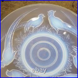 COUPE VERRE MOULE OPALESCENT ART DÉCO FAISANS Verlux France Dlg Sabino Etling