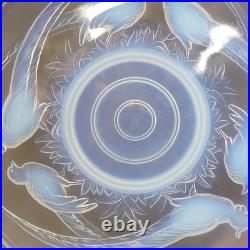 COUPE VERRE MOULE OPALESCENT ART DÉCO FAISANS Verlux France Dlg Sabino Etling