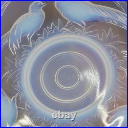 COUPE VERRE MOULE OPALESCENT ART DÉCO FAISANS Verlux France Dlg Sabino Etling