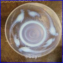 COUPE VERRE MOULE OPALESCENT ART DÉCO FAISANS Verlux France Dlg Sabino Etling