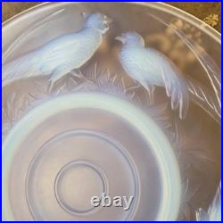 COUPE VERRE MOULE OPALESCENT ART DÉCO FAISANS Verlux France Dlg Sabino Etling
