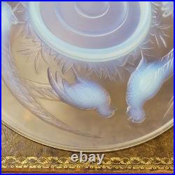 COUPE VERRE MOULE OPALESCENT ART DÉCO FAISANS Verlux France Dlg Sabino Etling