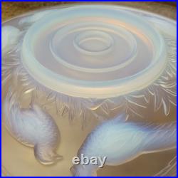 COUPE VERRE MOULE OPALESCENT ART DÉCO FAISANS Verlux France Dlg Sabino Etling