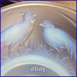 COUPE VERRE MOULE OPALESCENT ART DÉCO FAISANS Verlux France Dlg Sabino Etling