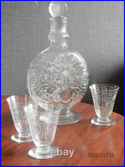 Carafe Baccarat et 3 verres Michelangelo Michel-Ange ART DECO