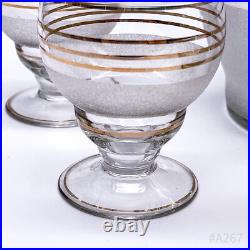 Carafe En Verre Art Déco Avec 5 Verres Fait Main 18Cm