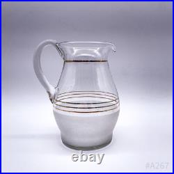Carafe En Verre Art Déco Avec 5 Verres Fait Main 18Cm