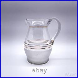 Carafe En Verre Art Déco Avec 5 Verres Fait Main 18Cm