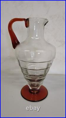 Carafe/ Pichet Et 8 Verres Art Déco 1930