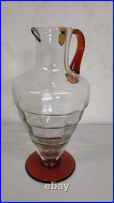 Carafe/ Pichet Et 8 Verres Art Déco 1930