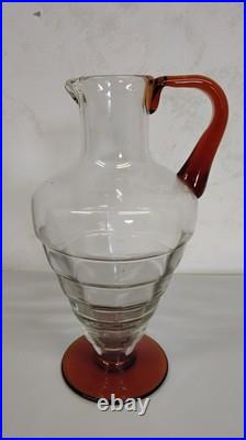Carafe/ Pichet Et 8 Verres Art Déco 1930
