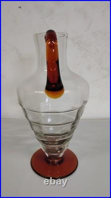 Carafe/ Pichet Et 8 Verres Art Déco 1930