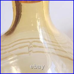 Carafe et 20 Verres Soufflés Fumés Jaune Art Déco Service Ancien CIrca 1940