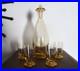 Carafe et 4 verres à vin en cristal DAUM Nancy ART DECO pieds dorés, RARE