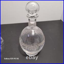 Carafe et 6 Verres St Louis Modèle Ligier Art Deco Ancien Service A Liqueur