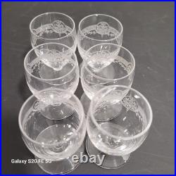 Carafe et 6 Verres St Louis Modèle Ligier Art Deco Ancien Service A Liqueur