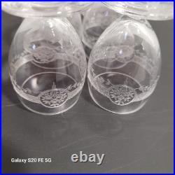 Carafe et 6 Verres St Louis Modèle Ligier Art Deco Ancien Service A Liqueur