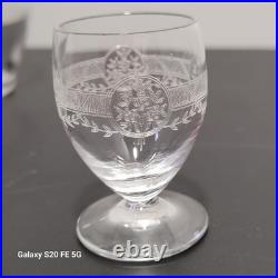 Carafe et 6 Verres St Louis Modèle Ligier Art Deco Ancien Service A Liqueur