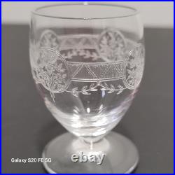 Carafe et 6 Verres St Louis Modèle Ligier Art Deco Ancien Service A Liqueur