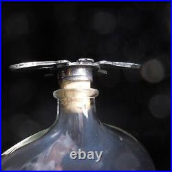 Carafe flacon libellule verre étain alcool cognac liqueur déco bar table N7847