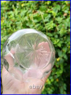 Carafe vase verre torsadé art déco argent massif sterling 20 cm glass rare