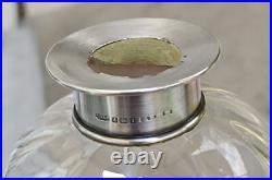 Carafe vase verre torsadé art déco argent massif sterling 20 cm glass rare