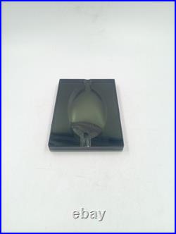 Cendrier Art Déco Moderniste Saint Gobain Jean luce Verre Vert Fumé Irisé France