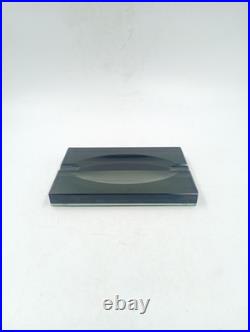 Cendrier Art Déco Moderniste Saint Gobain Jean luce Verre Vert Fumé Irisé France