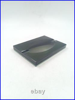 Cendrier Art Déco Moderniste Saint Gobain Jean luce Verre Vert Fumé Irisé France