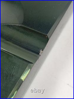 Cendrier Art Déco Moderniste Saint Gobain Jean luce Verre Vert Fumé Irisé France