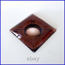 Cendrier Art Déco en verre ambré Saint-Gobain par Jean Luce Années 1930