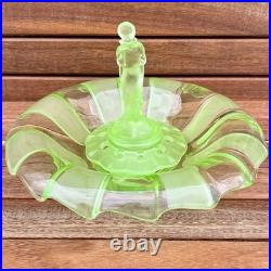 Centre de Table Pique-Fleurs Art Deco Walther & Sohne Verre Ouraline Centerpiece