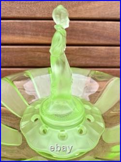 Centre de Table Pique-Fleurs Art Deco Walther & Sohne Verre Ouraline Centerpiece Centre de Table Pique-Fleurs Art Deco Walther & Sohne Verre Ouraline Centerpiece