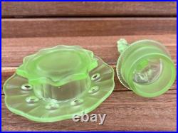 Centre de Table Pique-Fleurs Art Deco Walther & Sohne Verre Ouraline Centerpiece
