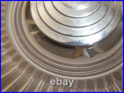 Centre de table français Art déco années 1930 en bois aluminium verre opalescent