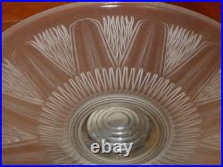 Centre de table français Art déco années 1930 en bois aluminium verre opalescent